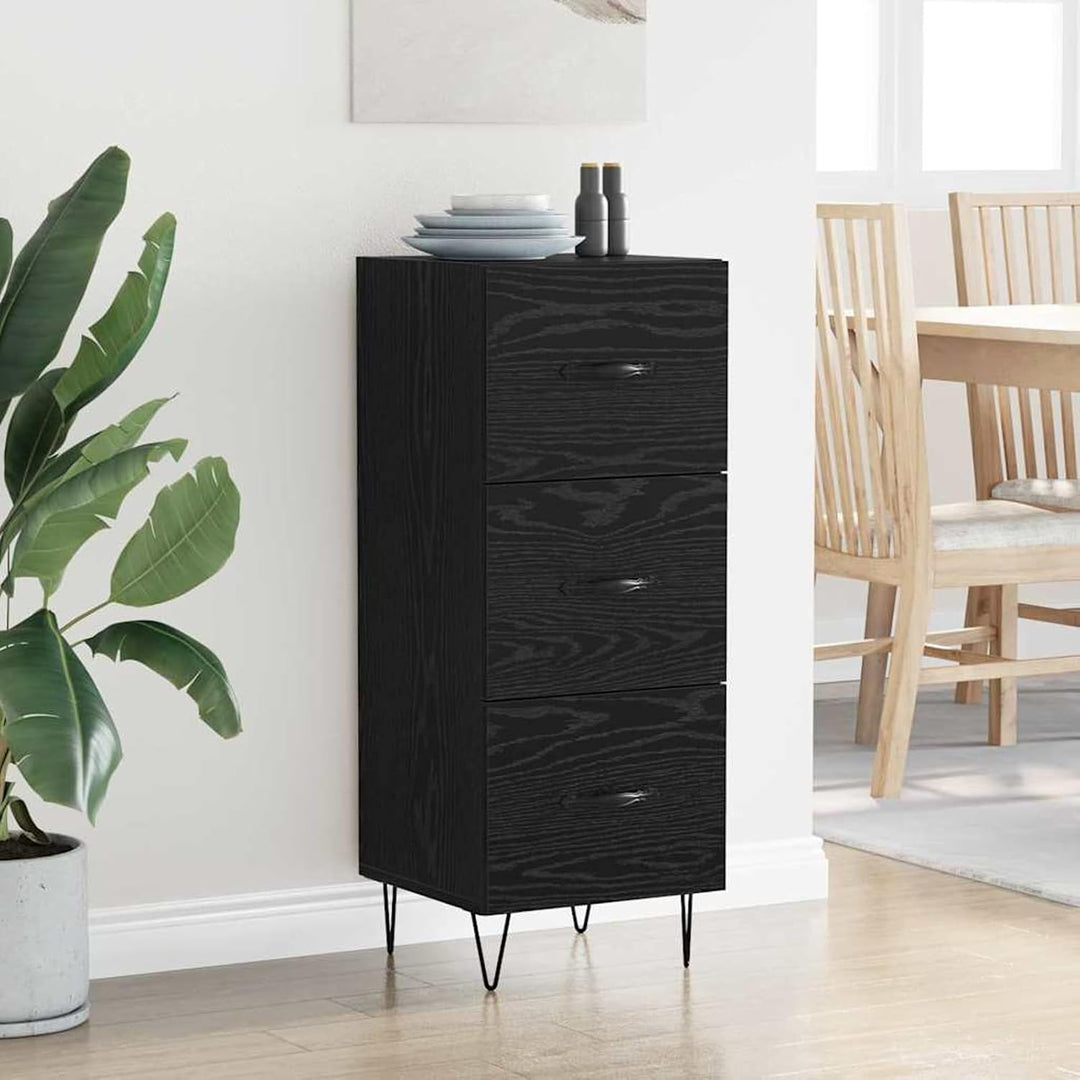 Homgoday Sideboard Schwarze Eiche 34 x 34,5 x 90 cm Holzwerkstoff Anrichte Model881551