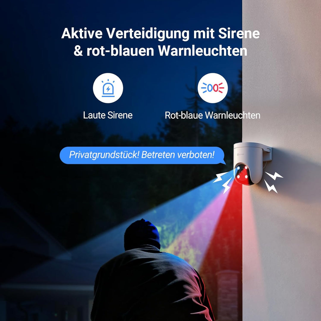 EZVIZ 4K Wi-Fi 6 Überwachungskamera Aussen, 2,4 &amp; 5 GHz WLAN Kamera Outdoor, KI-Erkennung, Smart Tra