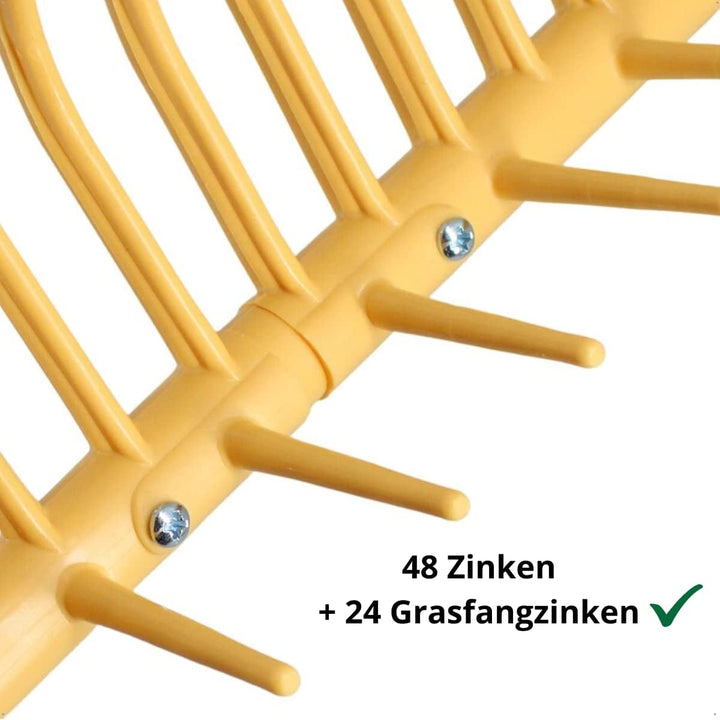 Rekord Rasenrechen aus Kunststoff mit 48 Zinken und 24 Grasfangzinken, Arbeitsbreite 96 cm, ohne Sti