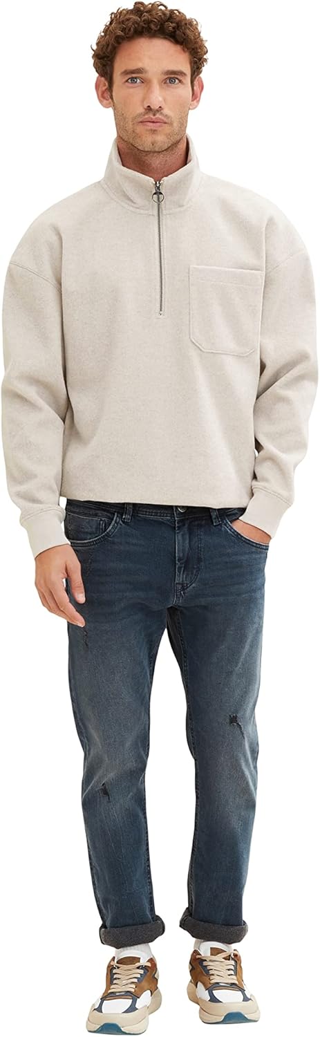 TOM TAILOR Herren Troy Slim Jeans 32W / 36L 10172 - Mid Stone Blue Black Denim, 32W / 36L 10172 - Mi