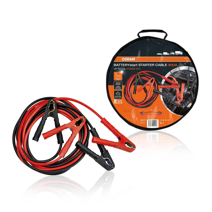 OSRAM STARTER CABLE 900A, Starthilfekabel für Benzin- &amp; Dieselmotoren, 12/24V, OSC350A, Überbrückung