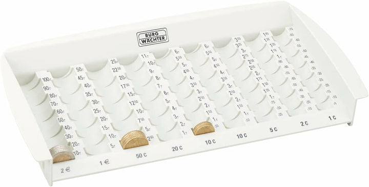 Burg-Wächter Euro-Zählbrett für Münzen, Schubladeneinsatz, ZE 301 EURO, Grau Für Münzen ZE 301 EURO,