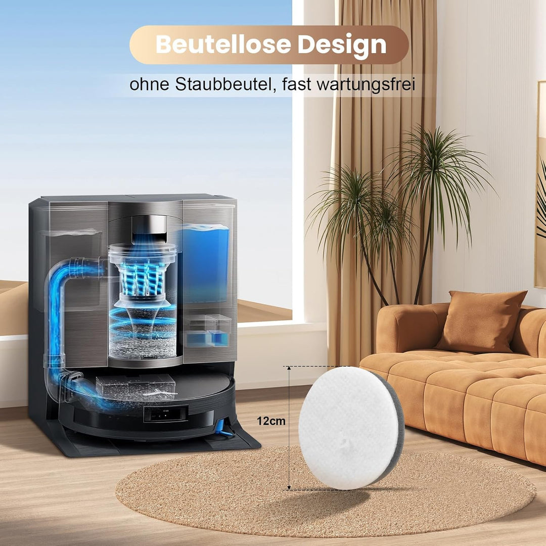 21 Stück Zubehör für Ecovacs X11 OMNICYCLONE Saugroboter, Ersatzteile mit 1 Hauptbürste, 4 Wattefilt