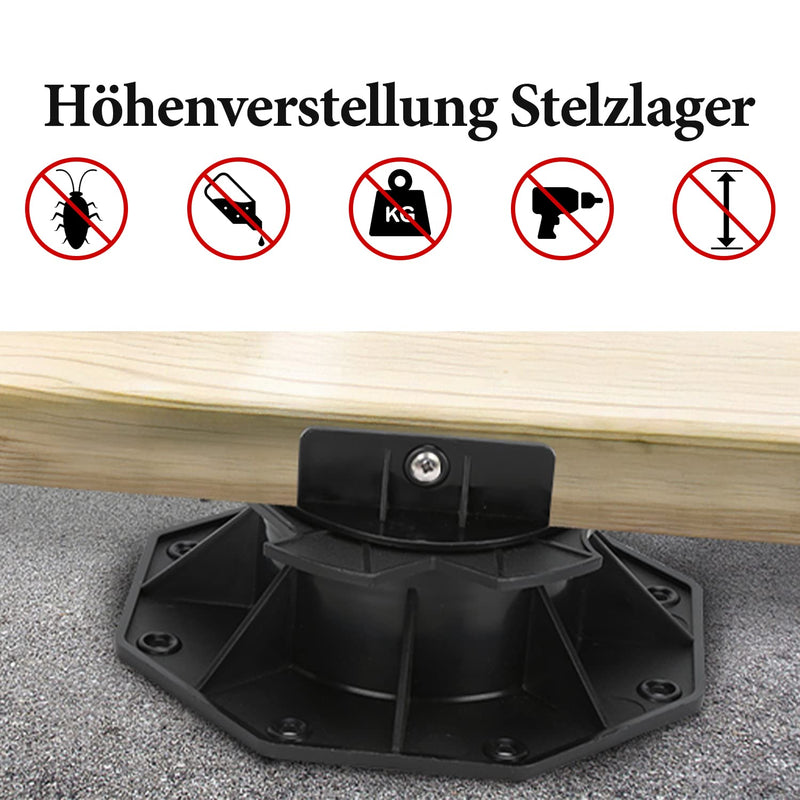 Cecaylie Stelzlager Höhenverstellbar, 60-140mm Stellfuss Plattenlager, für WPC, Holzunterkonstruktio