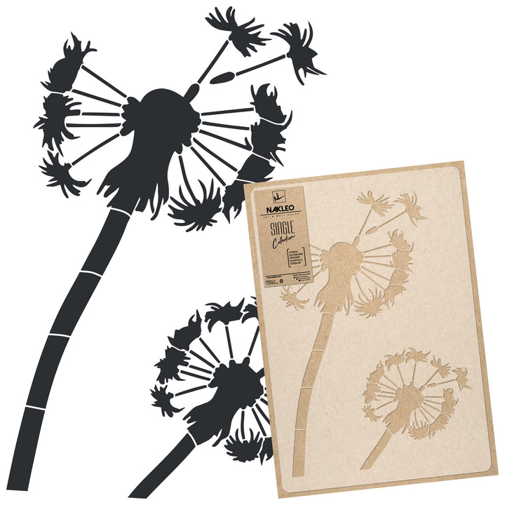 Wiederverwendbare Wandschablone aus Kunststoff // Löwenzahn - Blume // Muster Schablone Vorlage (45x