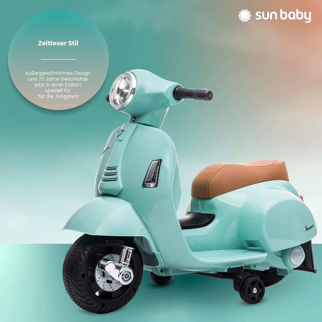 Vespa Kinderroller Elektroroller Kinder Elektrofahrzeug Kinderfahrzeug (Grün), grün