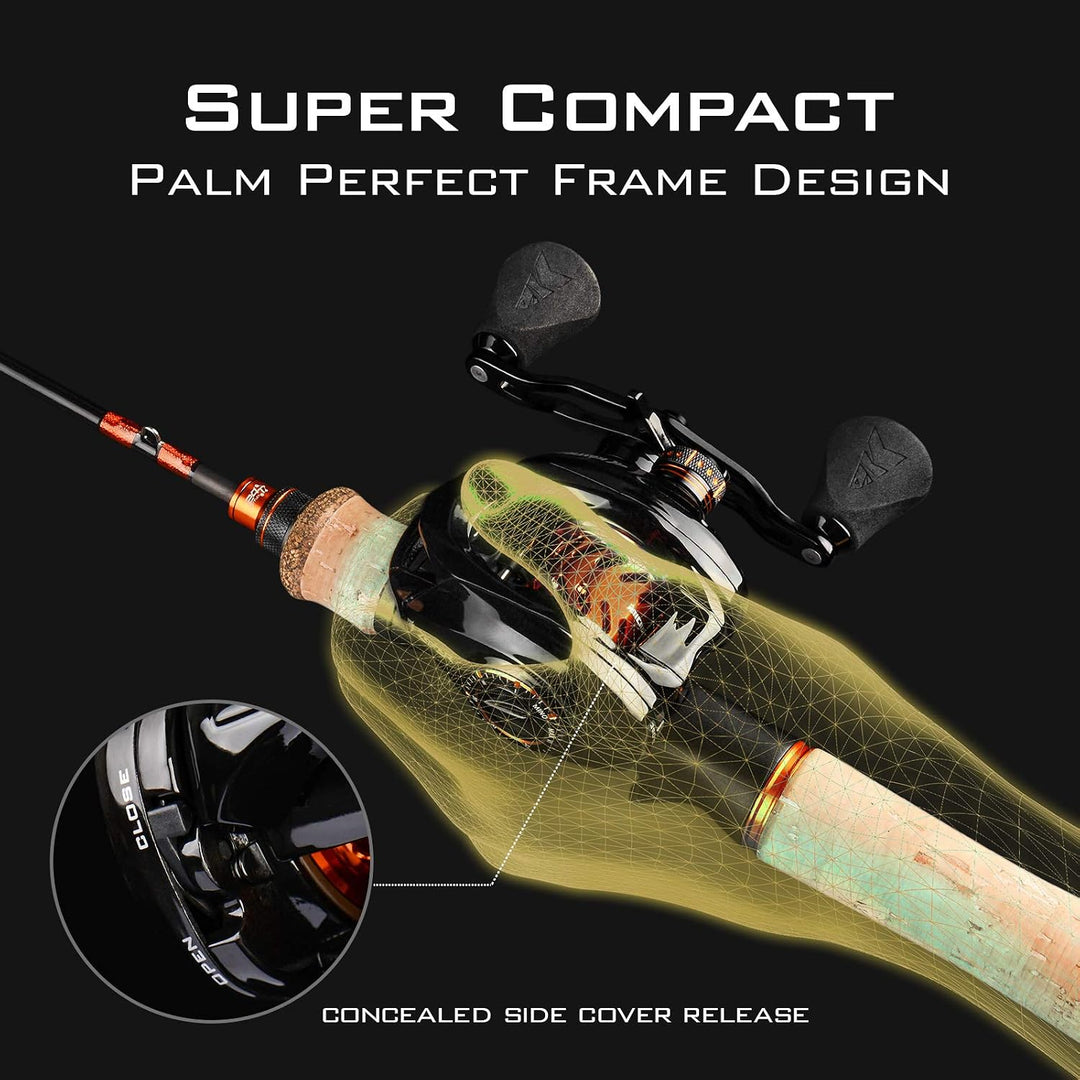 KastKing Zephyr Bait Finesse Baitcast-Rolle, Kohlefaser-Angelrolle – Drag Clicker Version, 7,2:1 Übe