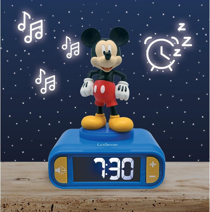 Lexibook, Disney Mickey, Mickey Nachtlichtwecker, Klänge und Melodien, LCD-Bildschirm mit Hintergrun