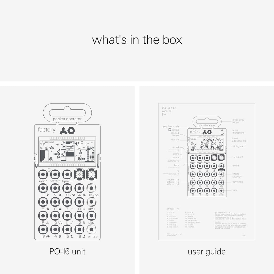 Teenage Engineering PO-16 Factory Pocket Operator - Lead-Synthesizer für Tastenmelodien PO-16 Factor