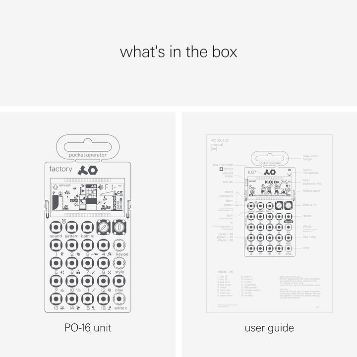 Teenage Engineering PO-16 Factory Pocket Operator - Lead-Synthesizer für Tastenmelodien PO-16 Factor