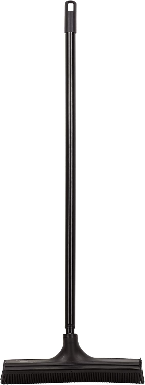 V7 Universal-Kehrbesen, V-Besen mit V-förmigen Borsten, Teleskop-Stiel und Gummilippe zum mühelosen