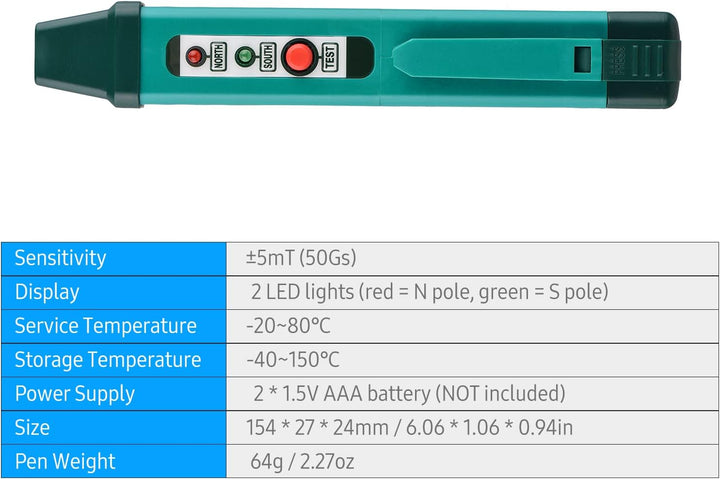 Polaritätstester, Tragbarer Mini-Magnetfelddetektor, Stiftmagnetwerkzeug, Magnetische Prüfwerkzeuge,