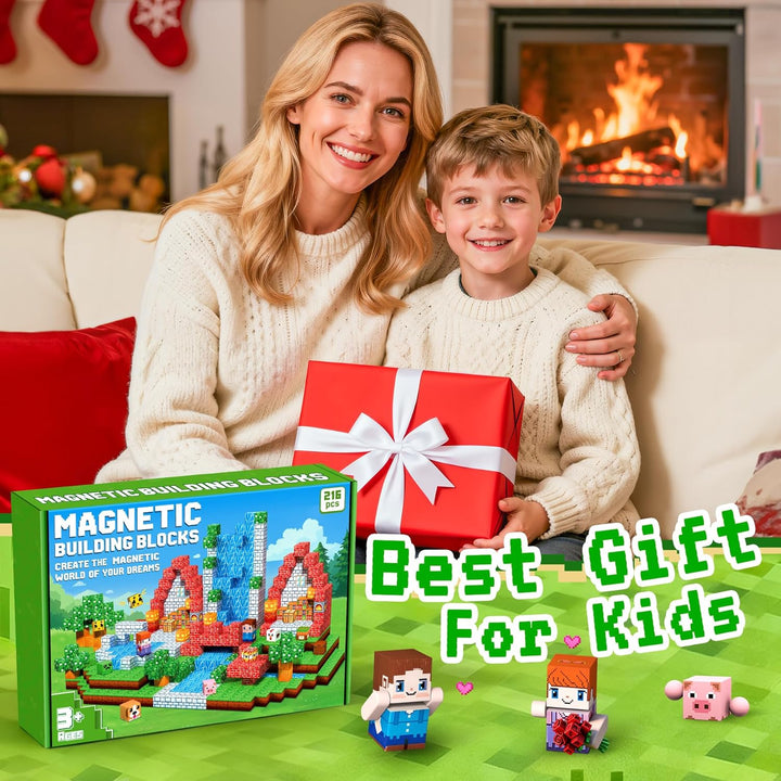 216 Teile Magnetische Bausteine, Magnetbausteine Magnetspielzeug Magneten Kinder, Magnetische Bauwel