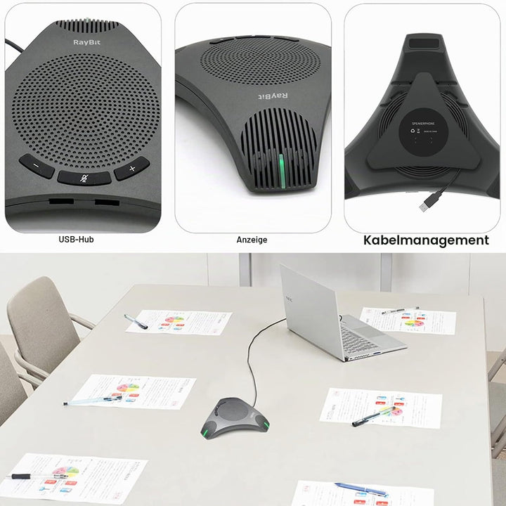 USB Konferenzlautsprecher mit Mikrofon für 8-10 Personen Geschäftstreffen, Konferenzmikrofon mit Sma