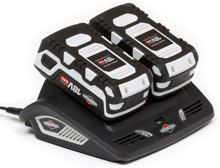 Briggs & Stratton 1697084 18V Lithium-Ionen-Akku Dual-Ladegerät (für Murray 18V) Zweifach-Ladegerät,