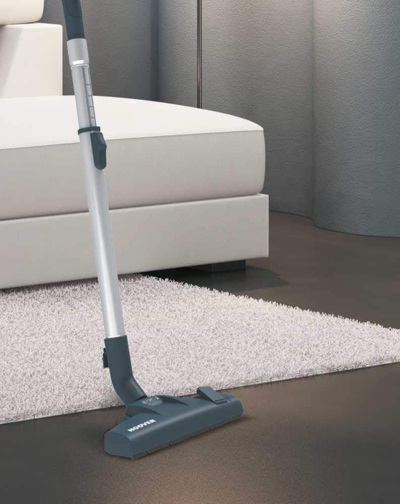 Hoover KHROSS Bodenstaubsauger, Abschleppen ohne Beutel, Schwarz und Grau, Home, 550W
