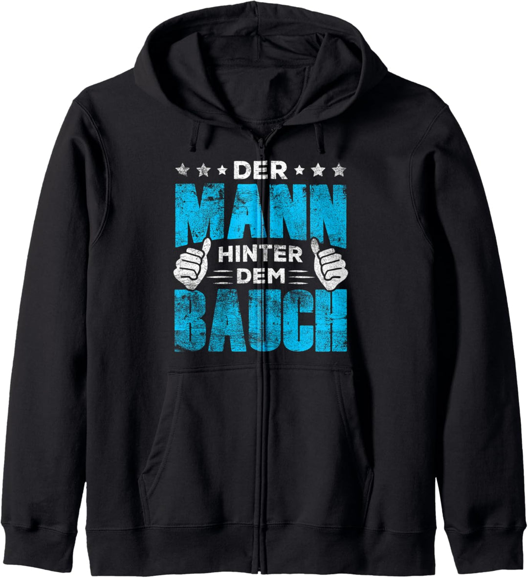 Mann Papa Vater Ehemann Bauch Schwangerschaft Ankündigung Kapuzenjacke