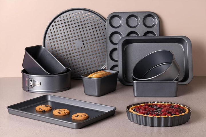 Zyliss Antihaft Muffinform für 12 Muffins, Muffin Backform aus Karbonstahl, antihaftbeschichtet, lei