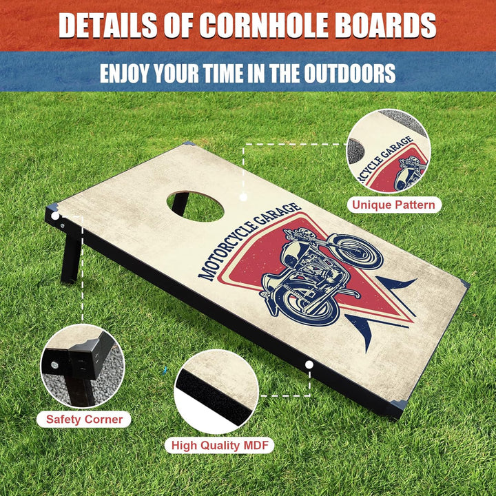 Cornhole Spiel Verordnung Grösse 91cmx60cm, Sackloch Spiel mit Corn Hole Spiel mit 2 Boards, 8 Wurfb