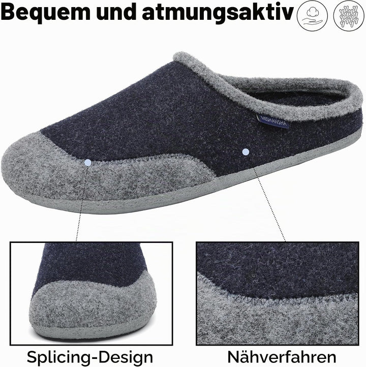 Mishansha Herren Damen Winter Wärme Hausschuhe Memory Foam Plüsch Pantoffeln Home Rutschfest Slipper
