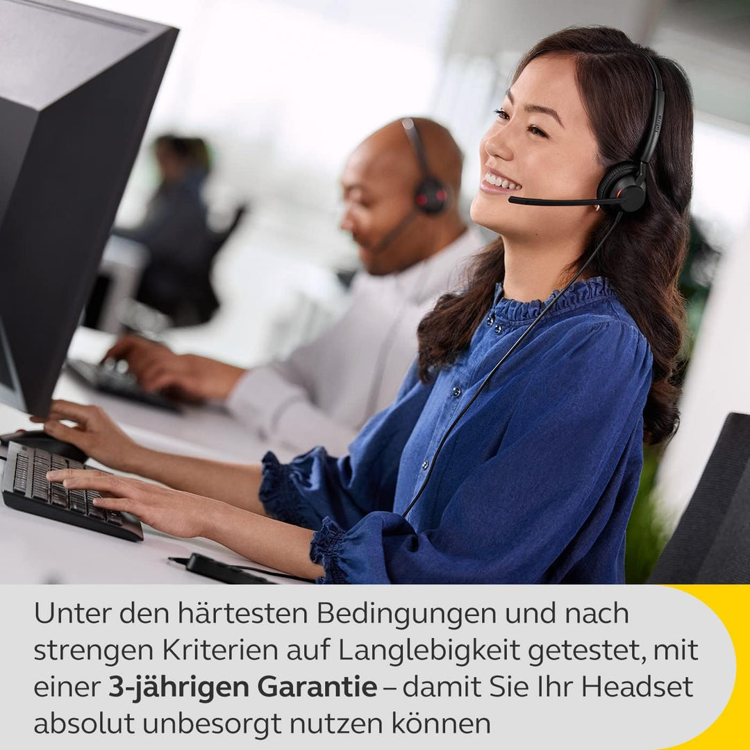 Jabra Engage 40 kabelgebundenes Stereo-Headset mit Inline Anrufsteuerung, geräuschunterdrückender 2-