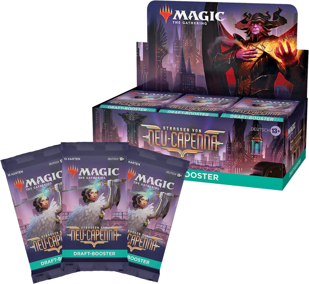 Magic The Gathering Streets of Neu-Capenna Draft Booster Display, 36 Boosters i 1 Box Topper (wersja