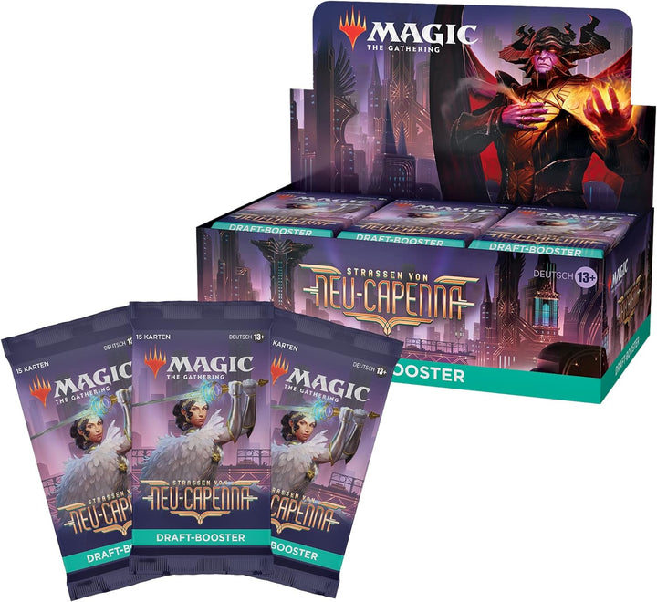Magic The Gathering Streets of Neu-Capenna Draft Booster Display, 36 Boosters i 1 Box Topper (wersja