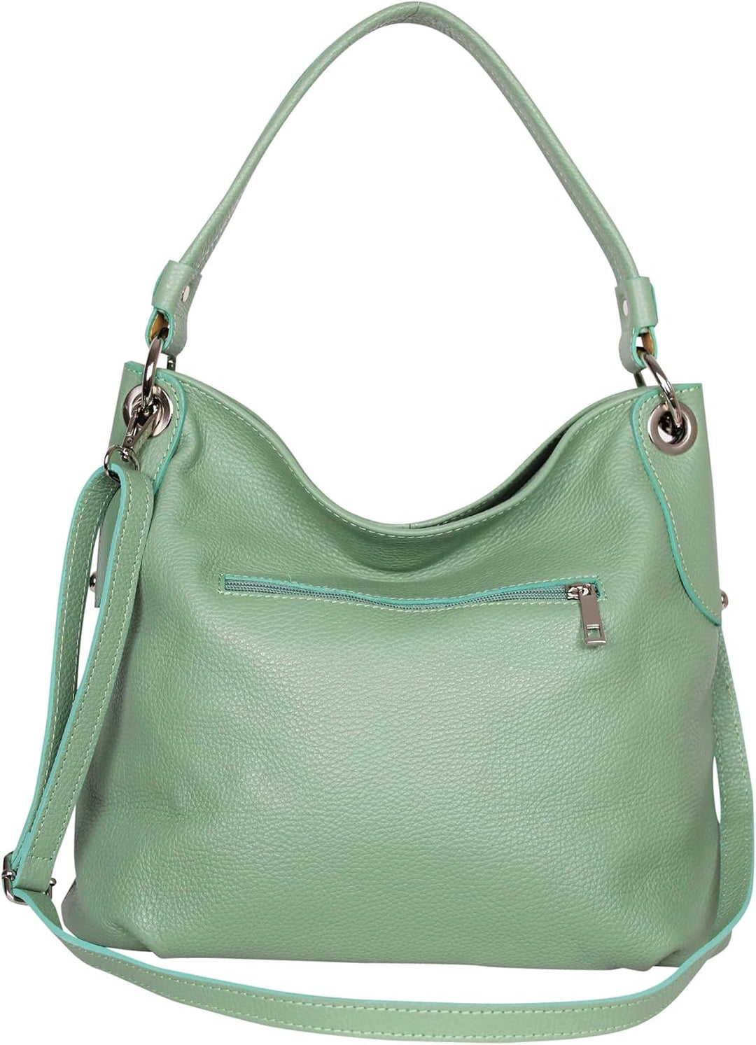 AMBRA Moda Damen echt Ledertasche Handtasche Schultertasche Beutel Shopper Umhängtasche GL012 Apfelg