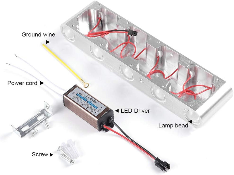 HAWEE Modern LED Wandleuchte Innen Wandlampe LED Up Down Aluminium für Schlafzimmer, Flur, Wohnzimme