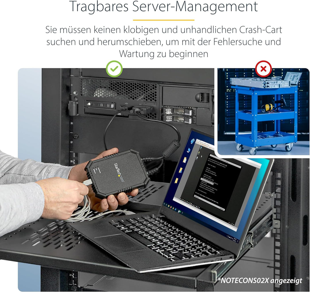 StarTech.com USB Crash Cart Adapter - Portables KVM Adapter - Laptop KVM Konsole für Headless Geräte