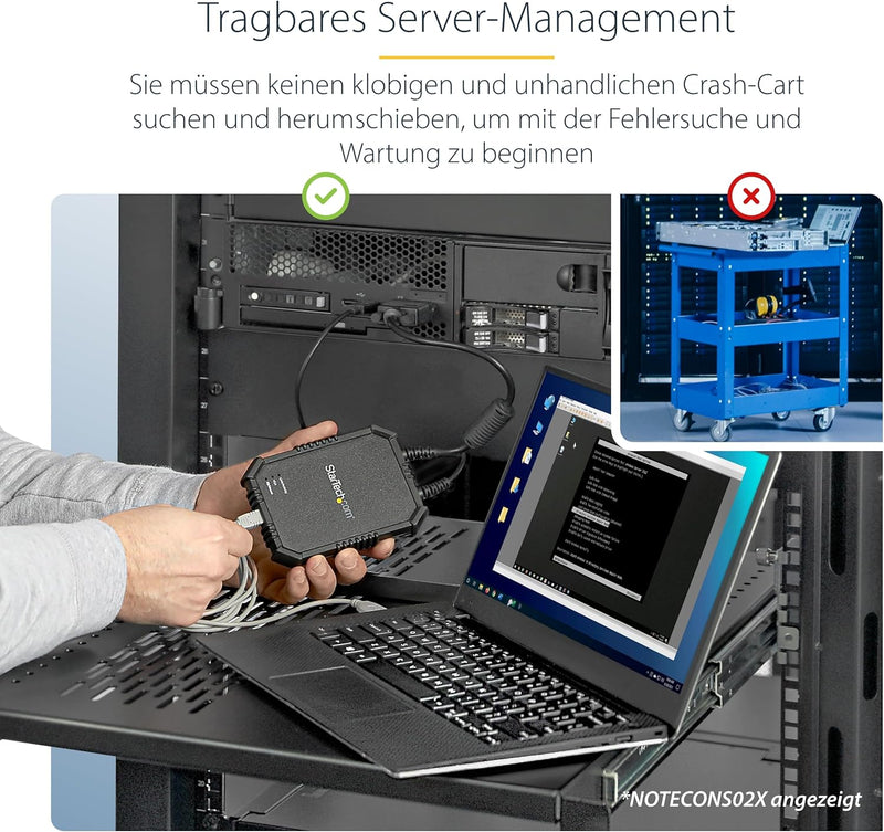 StarTech.com USB Crash Cart Adapter - Portables KVM Adapter - Laptop KVM Konsole für Headless Geräte