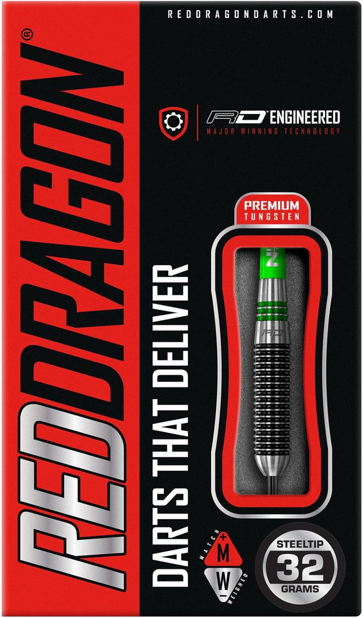 RED DRAGON Titan 2 Tungsten Darts Set with Flights and Stems 32.0 Gramm, 32.0 Gramm