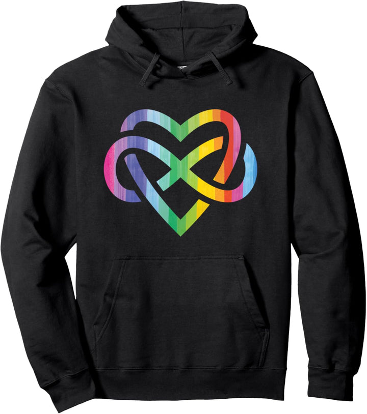 Polyamid Poly Love Inifinity Herz Regenbogen Aquarell Pullover Hoodie