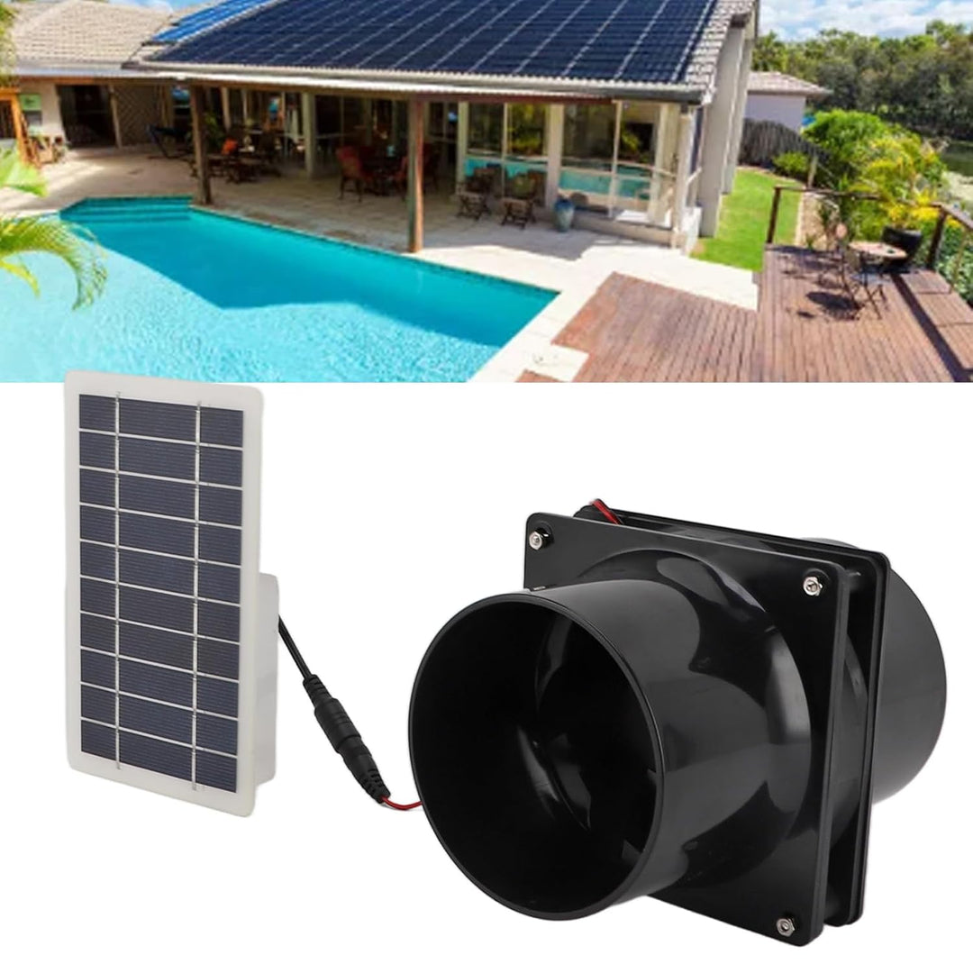 Solarbetriebener Abluftventilator, Rundes Rohrdesign, Solarpanel-Kühler, Schnelle und Einfache Insta