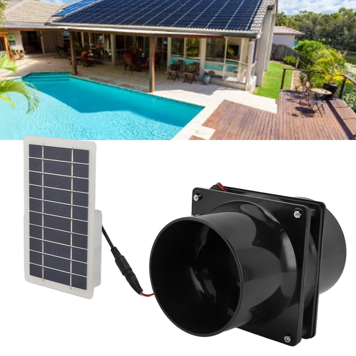 Solarbetriebener Abluftventilator, Rundes Rohrdesign, Solarpanel-Kühler, Schnelle und Einfache Insta