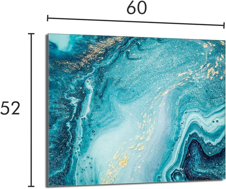 Herdabdeckplatte 60x52 Einteilig Glas Elektroherd Induktion Herdschutz Spritzschutz Glasplatte Deko