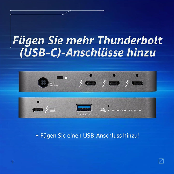 OWC OWCTB4HUB5P Station d'accueil Avec fil Thunderbolt Gris schwarz, schwarz
