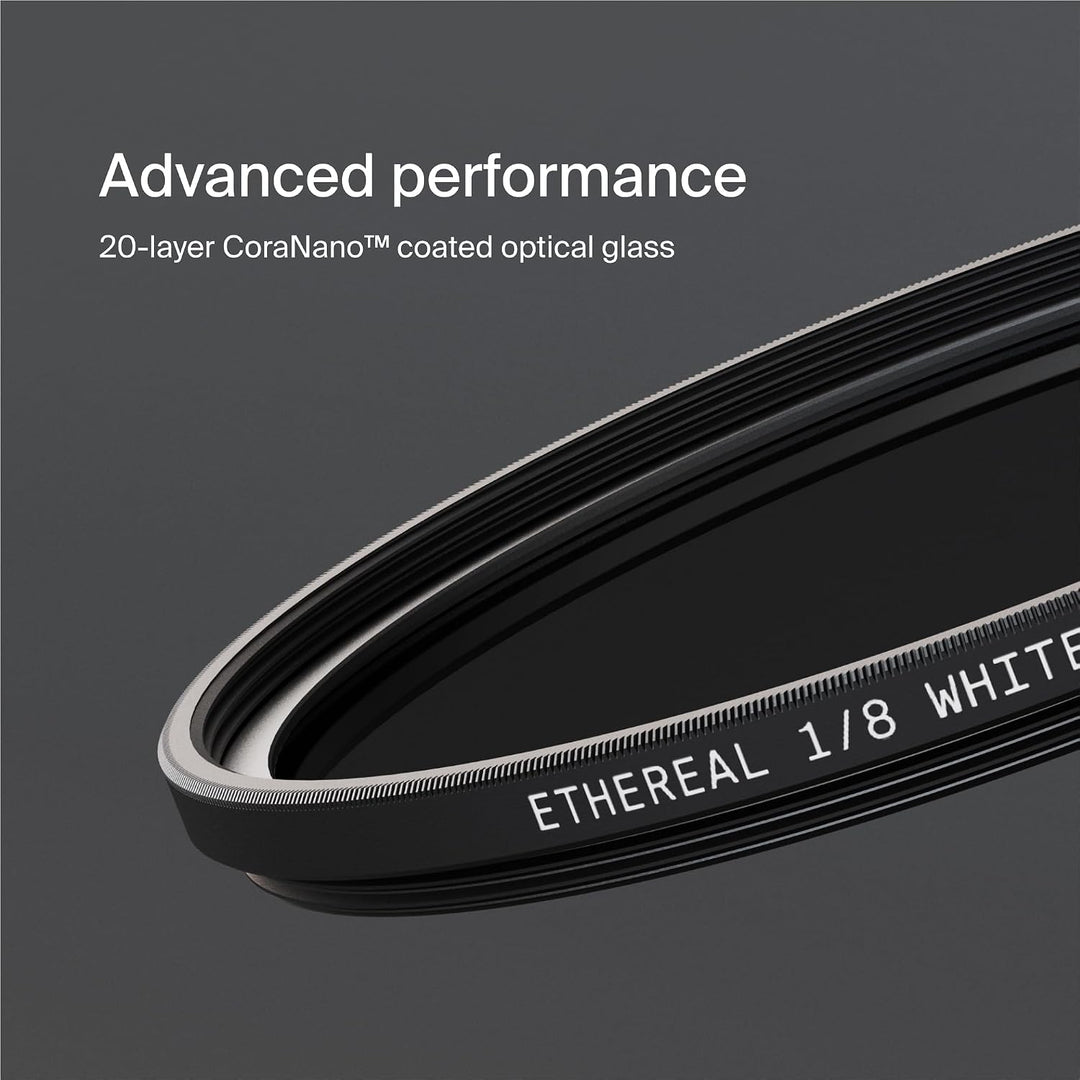 Urth 58 mm Ethereal White Mist ⅛ Diffusions-Objektivfilter (Plus) - Kinoeffekt, 20-fache Nanobeschic