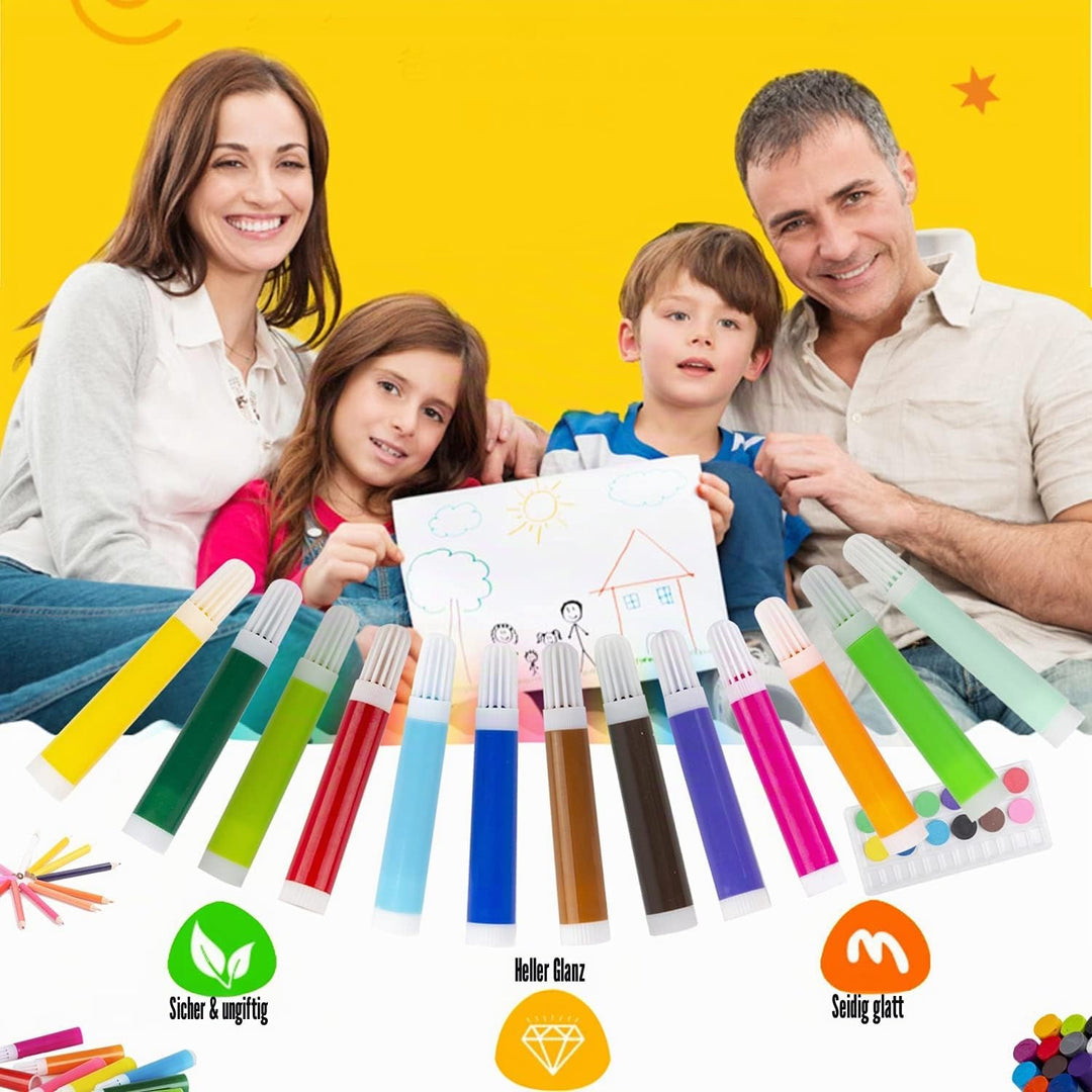 KINSPORY Premium Malkoffer Deluxe 150-teilig Malset für Kinder Anfänger Tolles Buntstifte Set, Wasse
