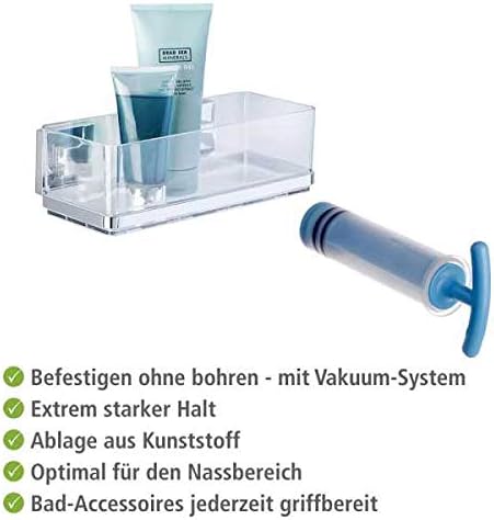 WENKO Vacuum-Loc® Badezimmer Wandregal Quadro Uno, Wandregal zur Montage ohne bohren, rostfreie Edel