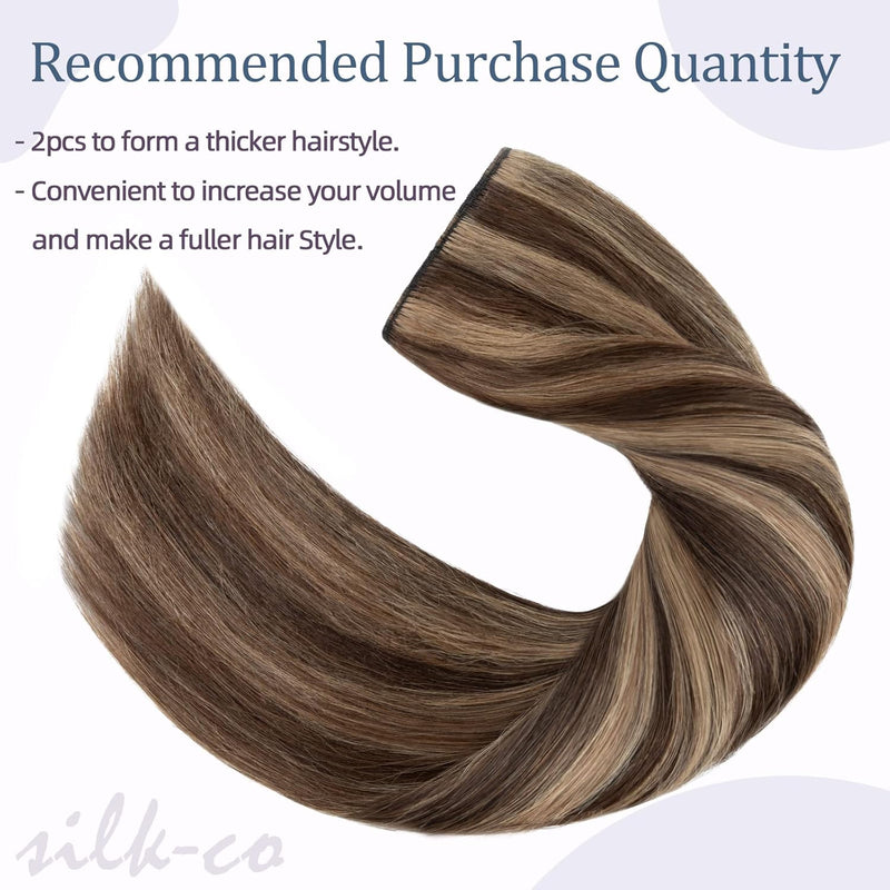 Haarteile Echthaar Extensions Clip in 1 Tresse 5 Clips Dick Haarteil Weich Haarverlängerung 100% Rem
