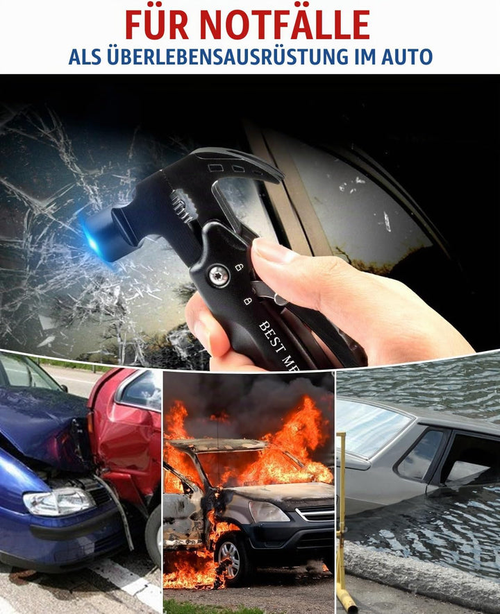 BIBURY Multitool Hammer für Manner, 12 in 1 Tools Ideengeschenk für Männer Papa Ehemann, Outdoor Cam