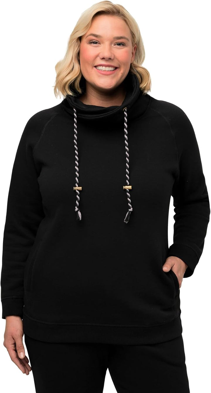 Ulla Popken Damen Sweatshirt 58-60 Schwarz, 58-60 Schwarz