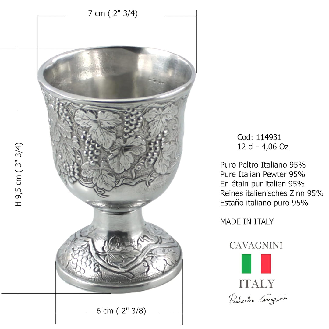 Cavagnini Italien - nein. 2 - Zinnbecher - elegante Handarbeit - alte Tradition