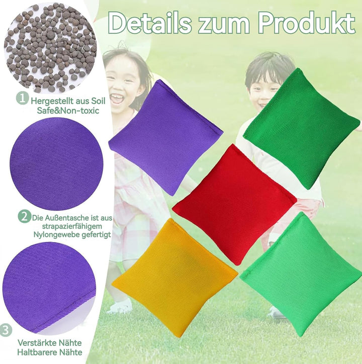 30 Stück Cornhole Säckchen, 7 x 7cm Cornhole Bean Bags, Dosenwerfen Nylon Sitzsäcke Werfen, Quadrati
