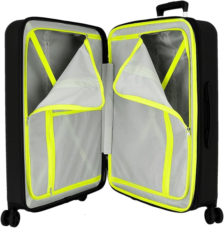 Reebok Roxbury Koffer, mittelgross, Schwarz, 48 x 70 x 26 cm, fester ABS-Kunststoff, integrierter TS