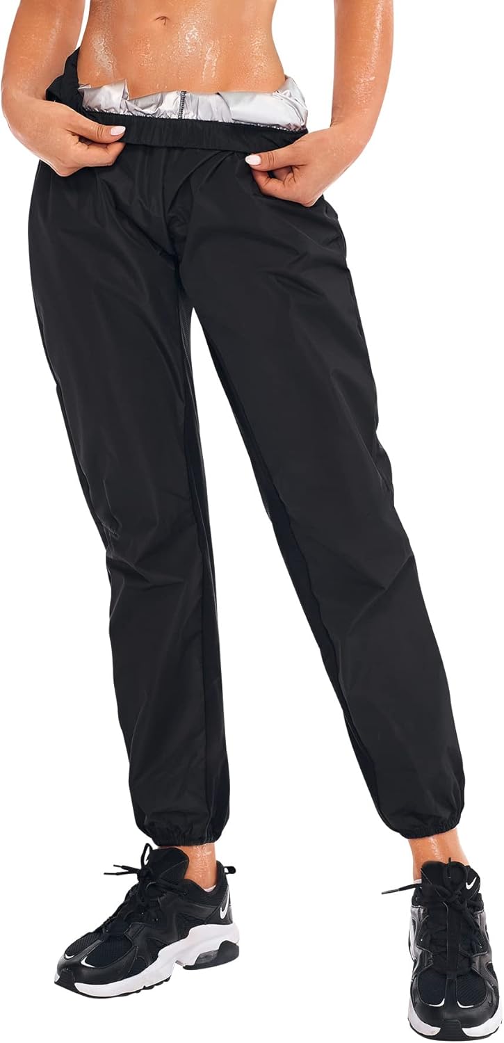 Gotoly Sauna Hose Damen Abnehmen Jogginghose Sporthose Hohe Taille Trainingshose Lang Schwitzhose mi