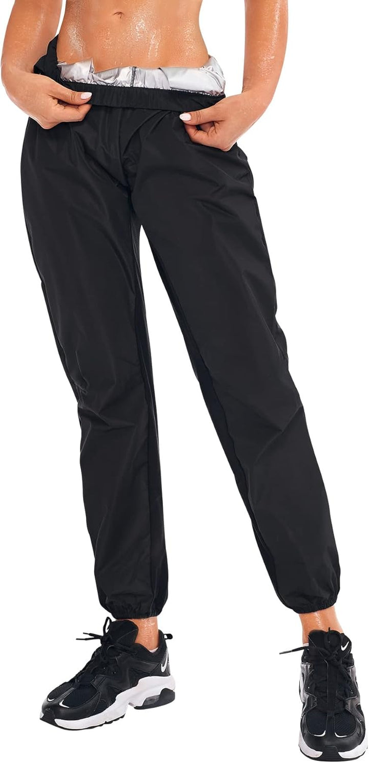 Gotoly Sauna Hose Damen Abnehmen Jogginghose Sporthose Hohe Taille Trainingshose Lang Schwitzhose mi