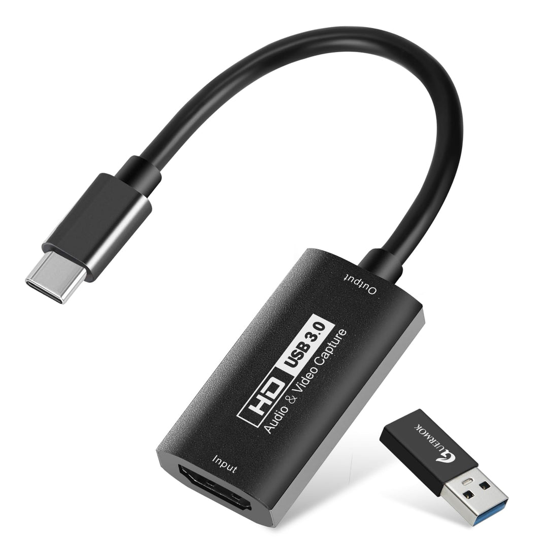 Guermok Video-Capture-Karte,USB 3.0 HDMI auf USB C Audio-Capture Card, 4K 1080P60 Capture Geräte für