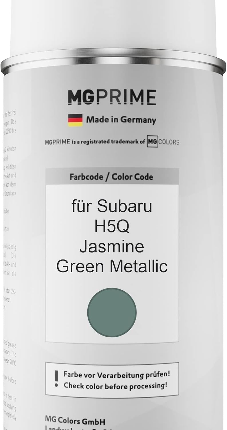 MG PRIME Autolack Sprühdosen Set für Subaru H5Q Jasmine Green Metallic Basislack Klarlack Spraydose